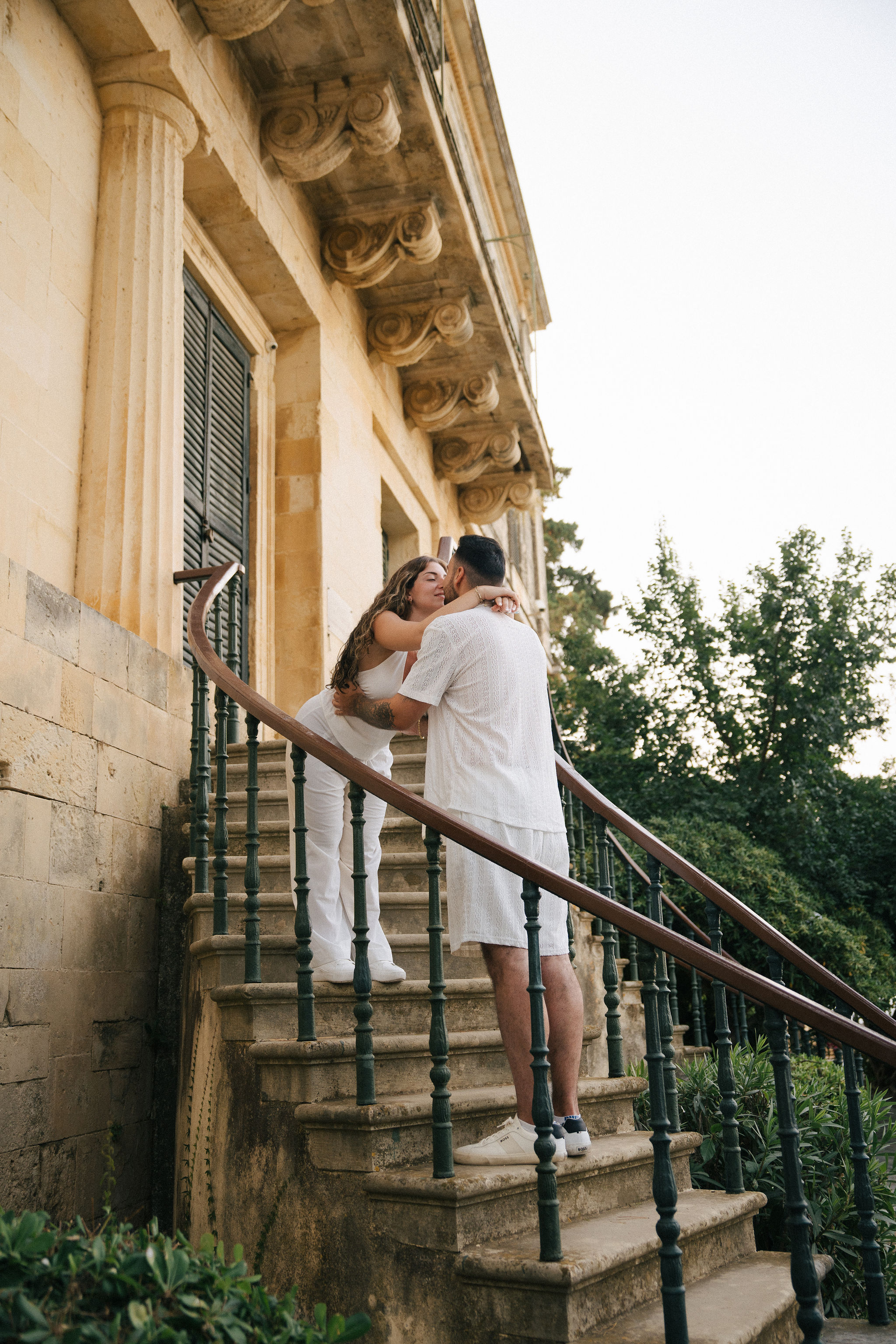 Matthew and Stephanie celebrating their engagement in Corfu